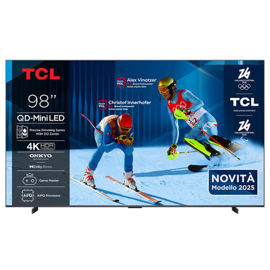 TCL C6K Serie Smart TV QD-MiniLED 4K 98" 98C6K, 144Hz, audio Onkyo 2.1, Dolby Vision IQ & Atmos, Google TV